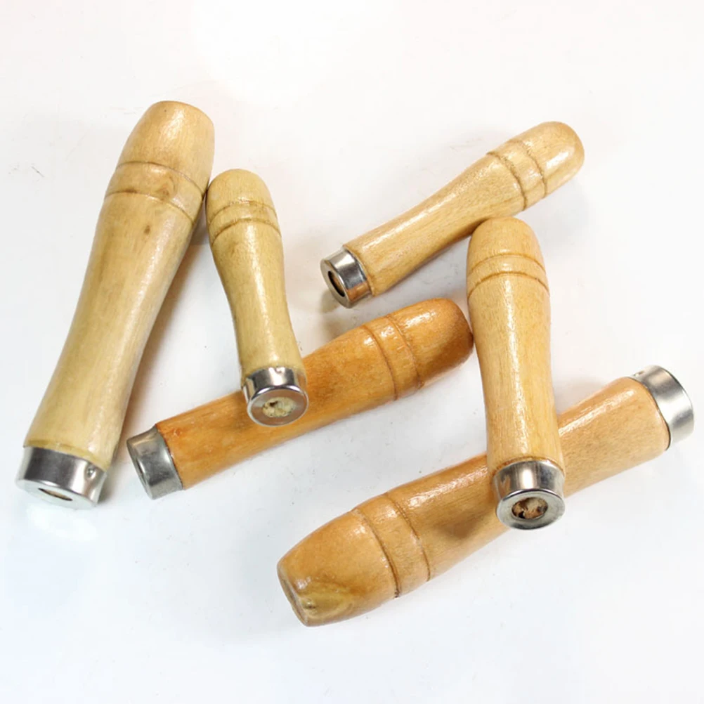 

5 Pcs Ergonomic Bamboo Handles for Files Rasps 11 3cm Woodworking Tools Suitable for Metalwood Crafts Hand Tools Wooden Handle
