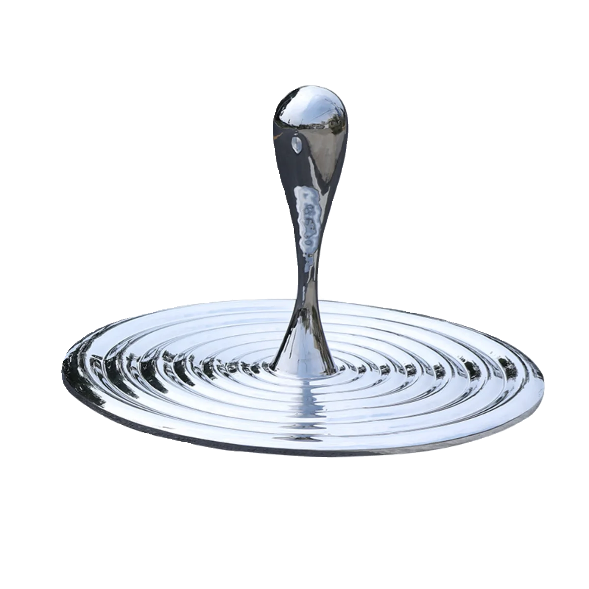 Stainless steel mirror water drop water ripple sculpture outdoor garden hotel water feature landscape wave disc floor ornament