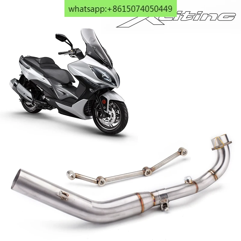 Motorcycle modified Guangyang rowing 400 exhaust pipe stimulates Xciting400 stainless steel platoon front exhaust pipe.