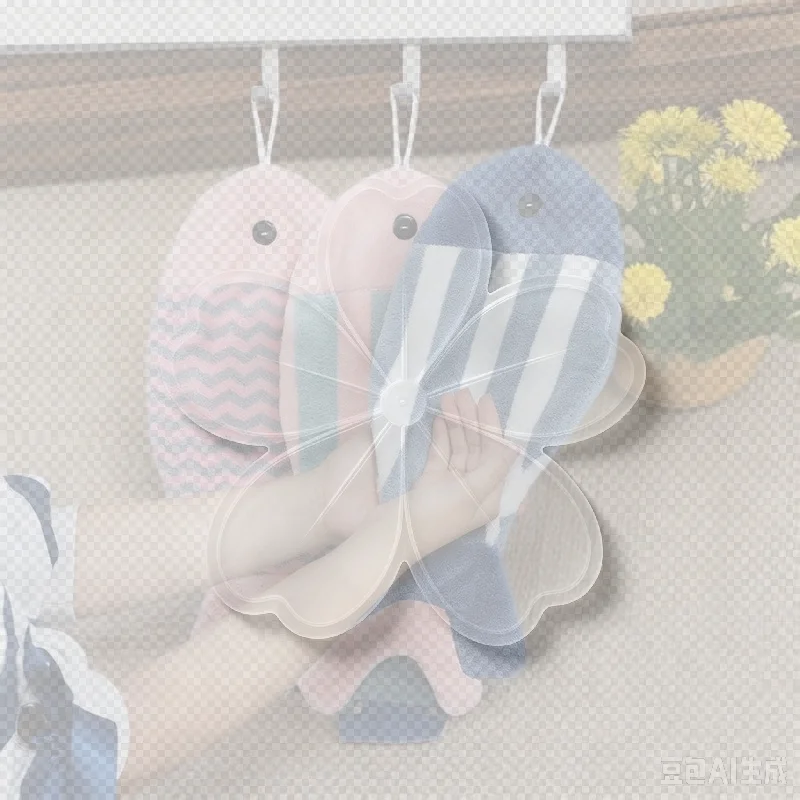 1/3Pcs Soft And Absorbent Coral Fleece Hanging Design Towel Cute Fish-Shaped Hand Towels With Striped Patterns For Bathroom