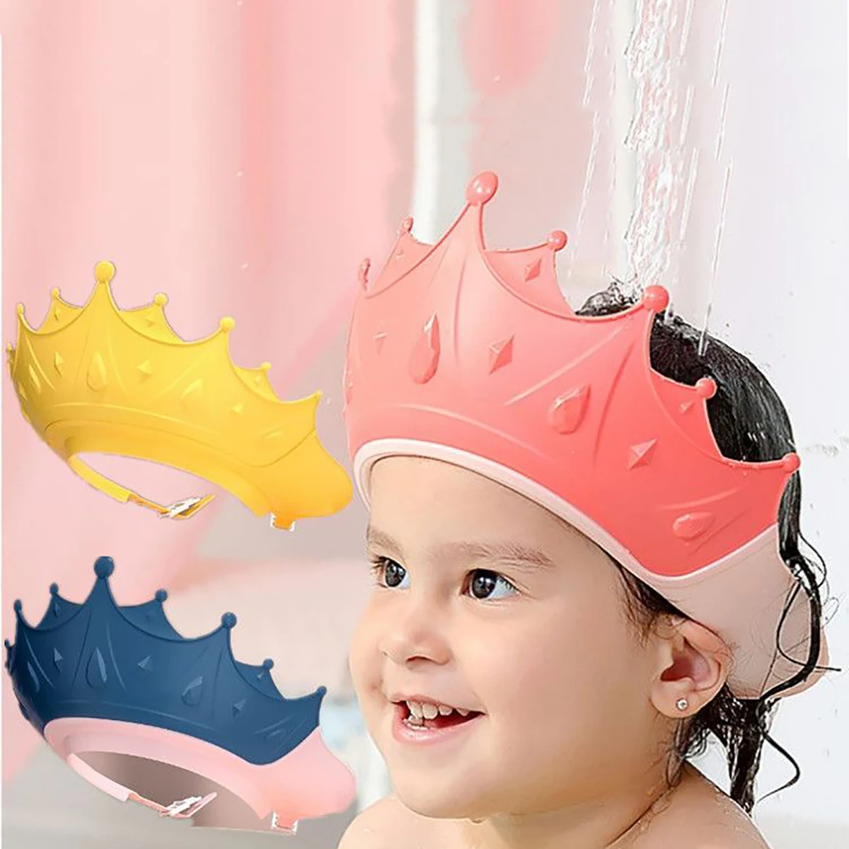 Children\'s shower cap Baby bath cap Shampoo cap Adjustable shampoo cap Mother and baby shampoo cap for children