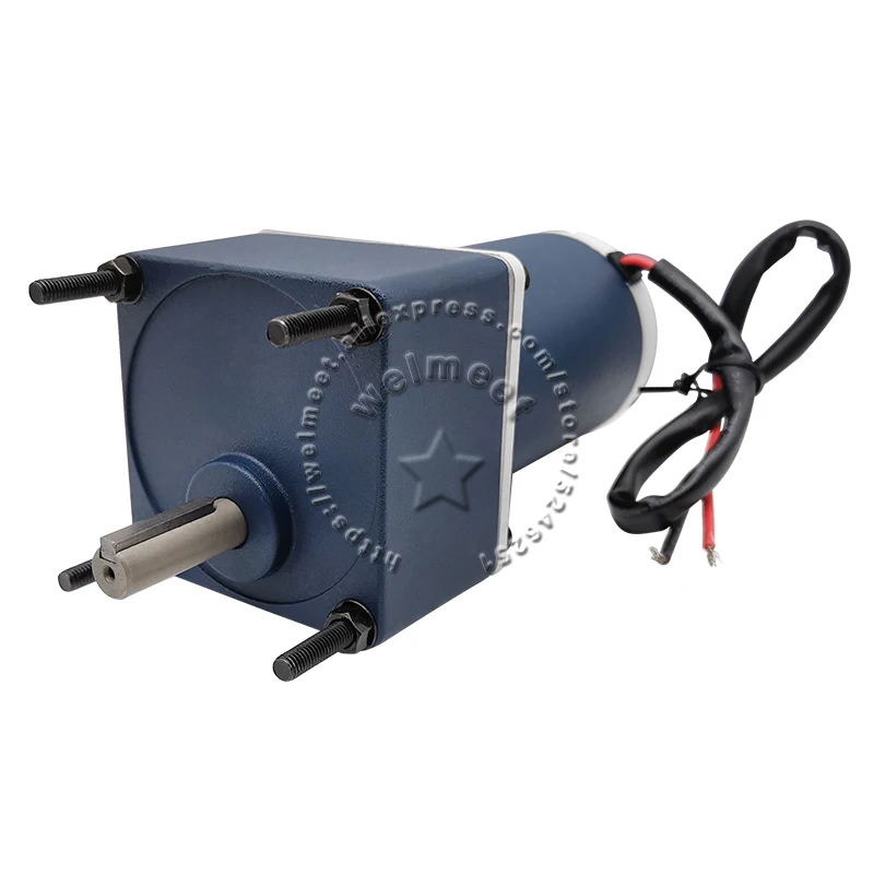 1Pcs DC12V 24V 10rpm-1000rpm 30W Large Power Gearbox Speed Reduction Gear Motor Motor CW/CCW Φ60x142mm