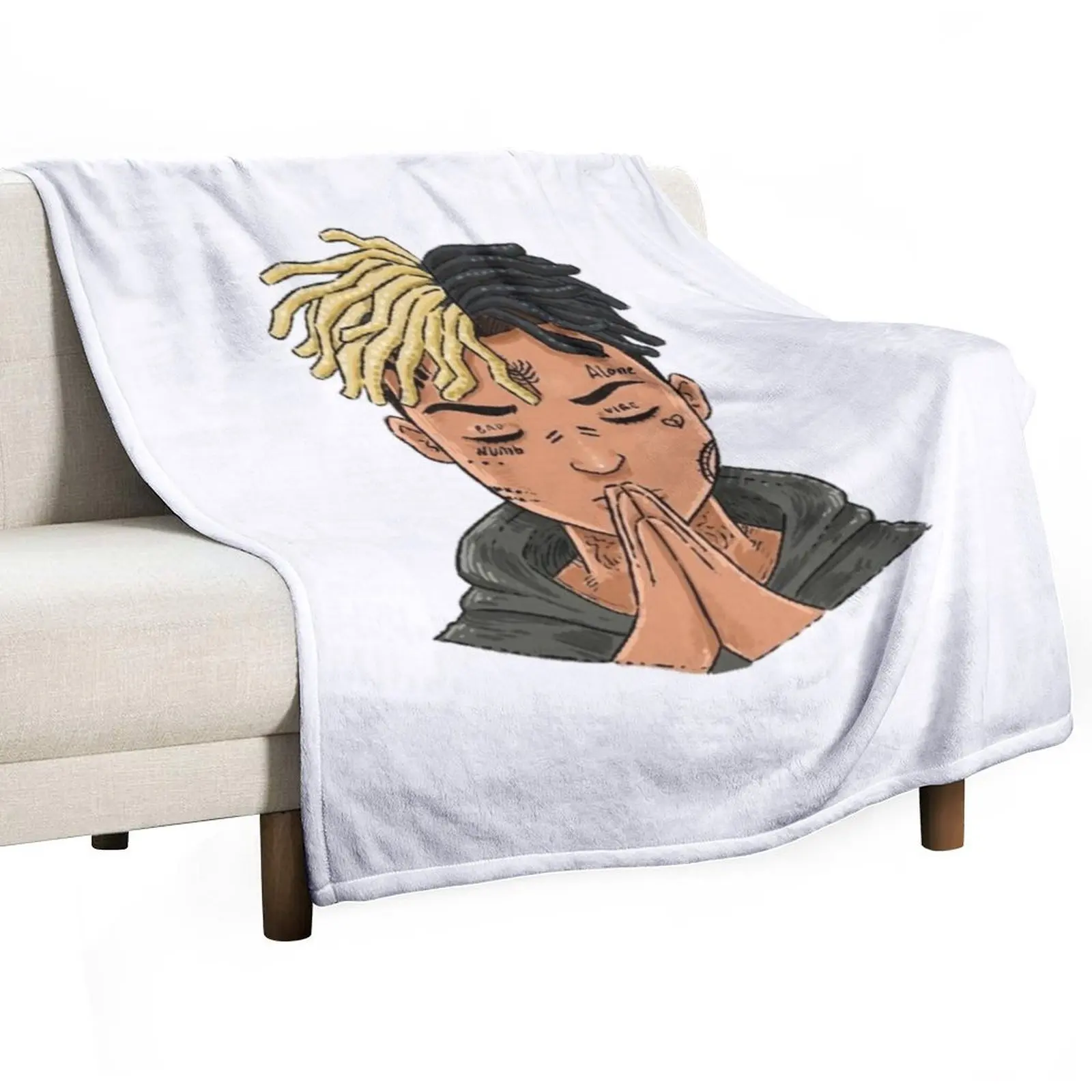 XXXTentation draw cartoon RIP legend Rap Throw Blanket Flannels Kid'S decorative Blankets