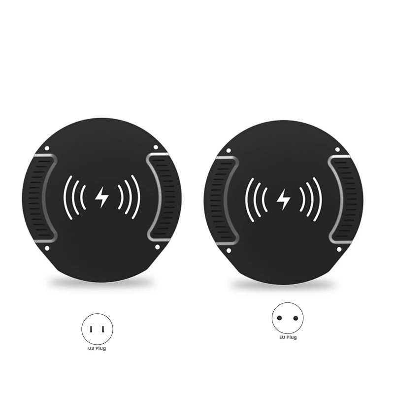 1Set Invisible Wireless Charger Penetrate 30Mm Fast Charging Charger  Easy Installation Quick Charger PC EU Plug