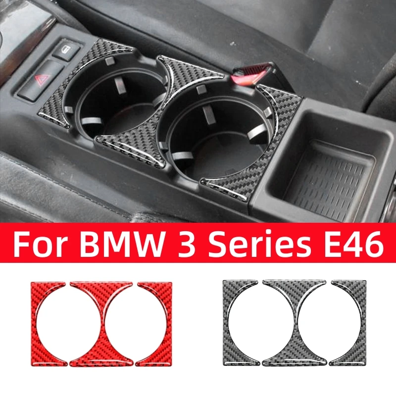 

For BMW 3 Series E46 1999-2004 Accessories Carbon Fiber Interior Car Central Water Cup Holder Decoration Frame Cover Stickers