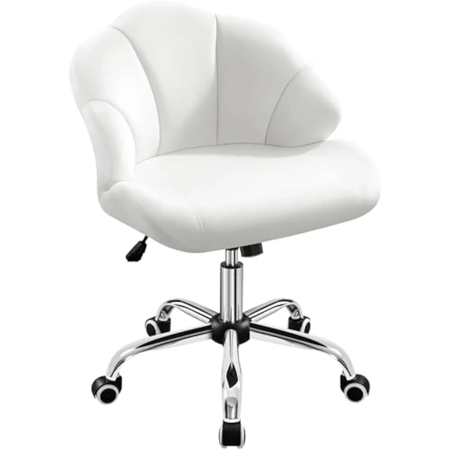 

Cute Velvet Desk Chair Shell-Shaped Back Vanity Chairs Modern Swivel Desk with Wheels Adjustable Height for Home Office Bedroo