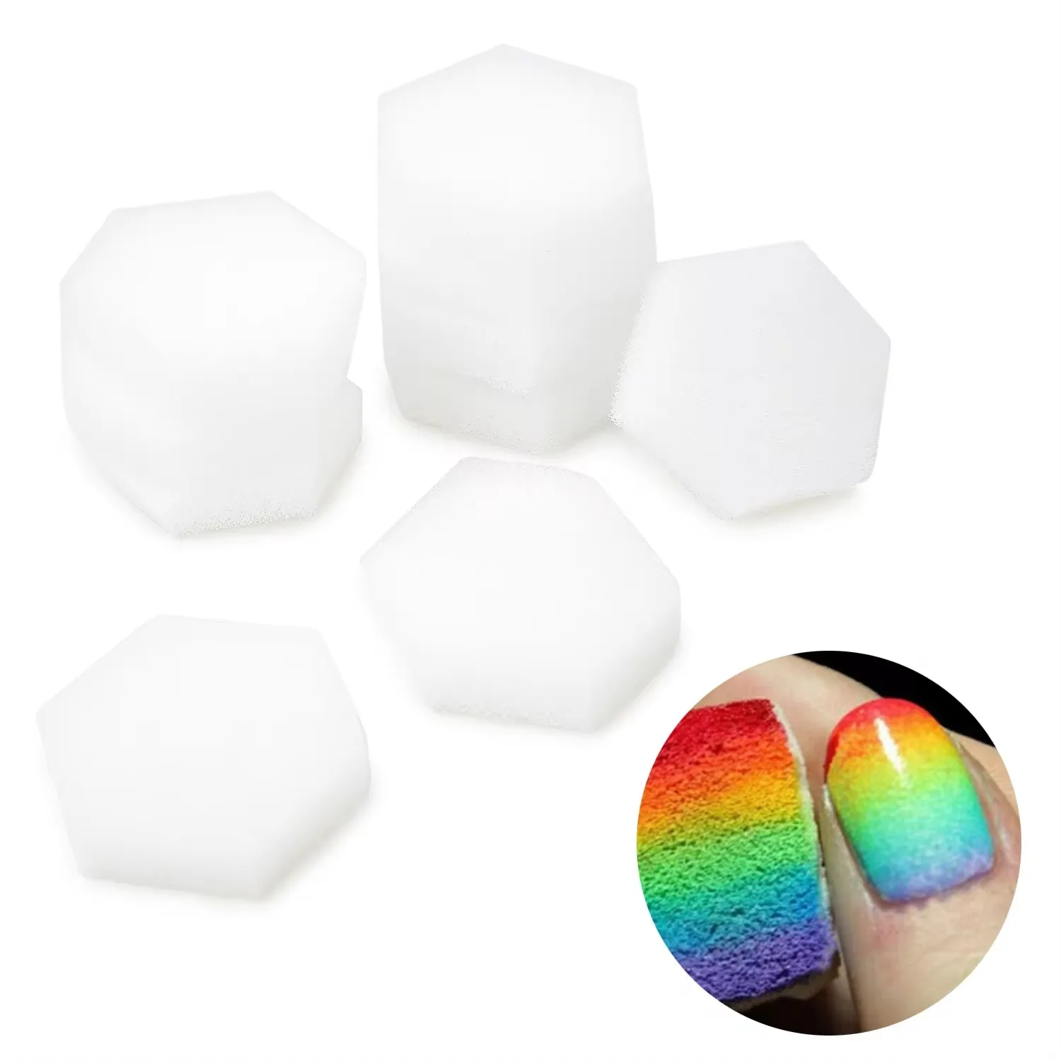 80Pcs Hexagon Soft Sponges, Lint Free Nail Wipes, Removal Tool for Acrylic Nails Gel Polish Manicure