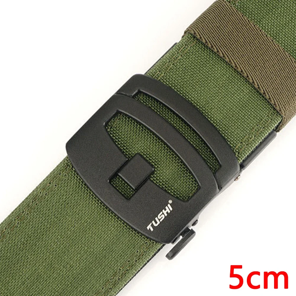 TUSHI Brand 5CM Wide Double-Layer Reinforced Automatic Buckle Shooting Training Quick Hanging Pistol Nylon Belt Outdoor Leisure