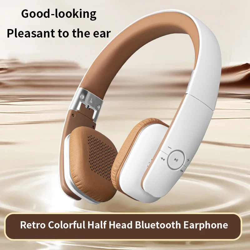 Retro Bluetooth Headphone Half Head Wearing Long Battery Life HiFi Sound Effect Multiple Colors Comfortable Wear Headset