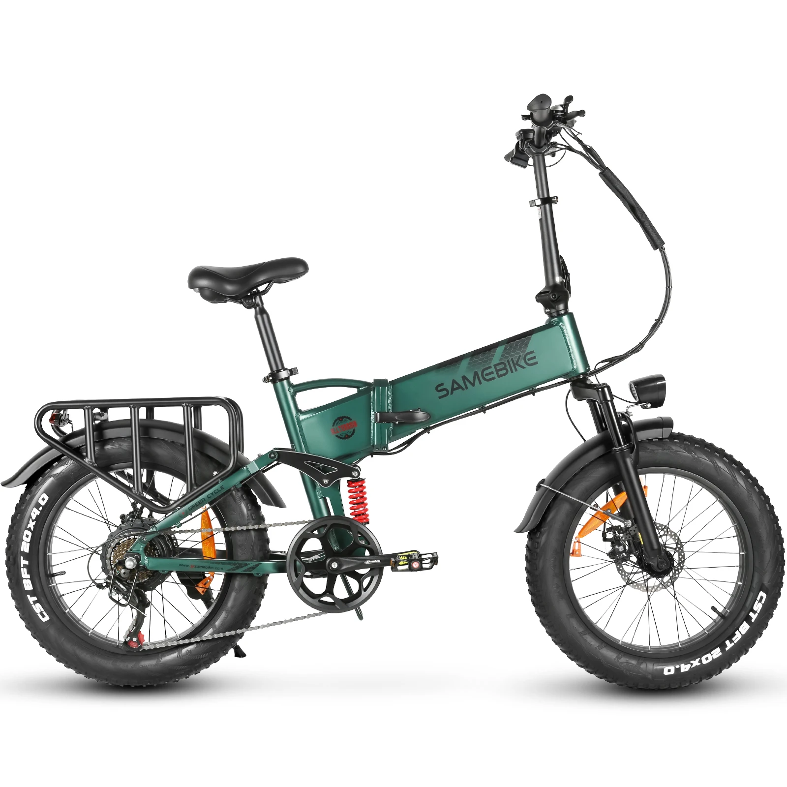 Samebike RS-A02 Pro Opvouwbare Elektrische Fiets voor Volwassenen, 20x4.0 Inch Vetband Mountainbike met 48V 15Ah Verwijderbare Batterij