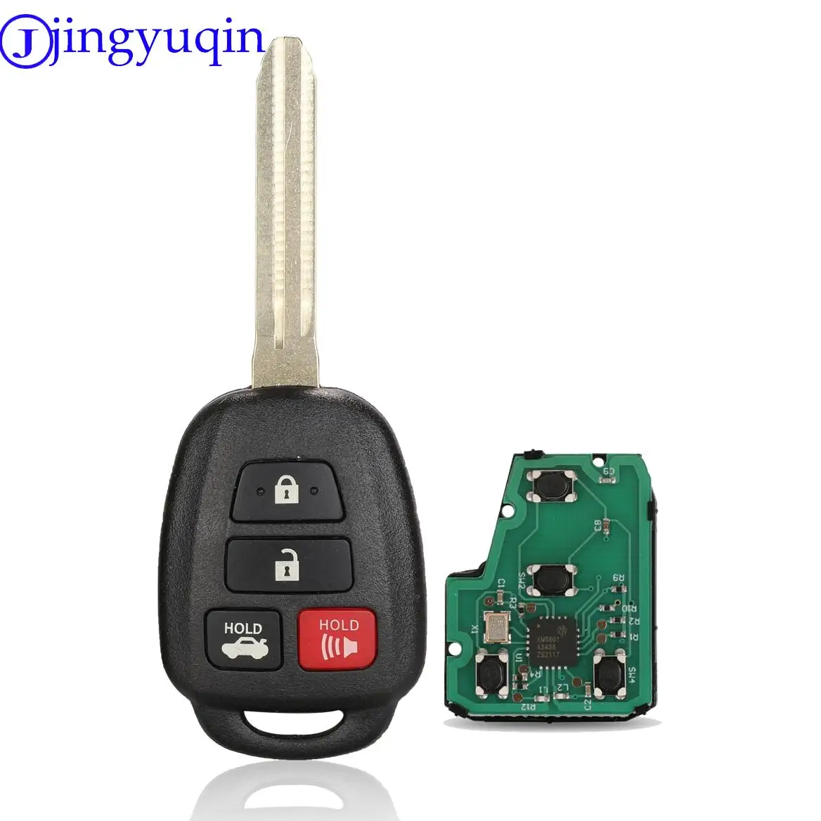 

Jingyuqin FCC: флуоресцентный безключевой доступ флуоресцентный для Toyota Rav4 2013-2018 с H чипом или G чипом 433 МГц