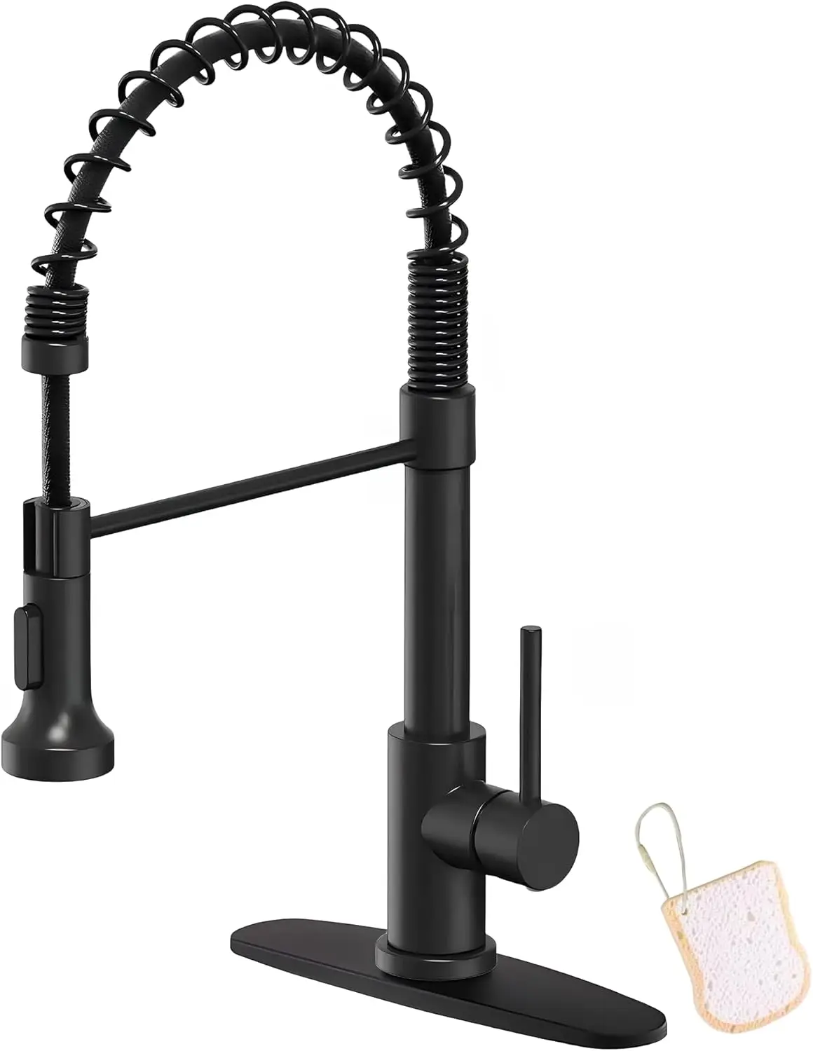 Küchenarmaturen mit Wasserhahnmatte, Spültischarmatur mit herunterziehbarem Sprühgerät, 2 Sprühmodi High Arc, Edelstahlhahn für Wohnmobile/Außenbereiche/