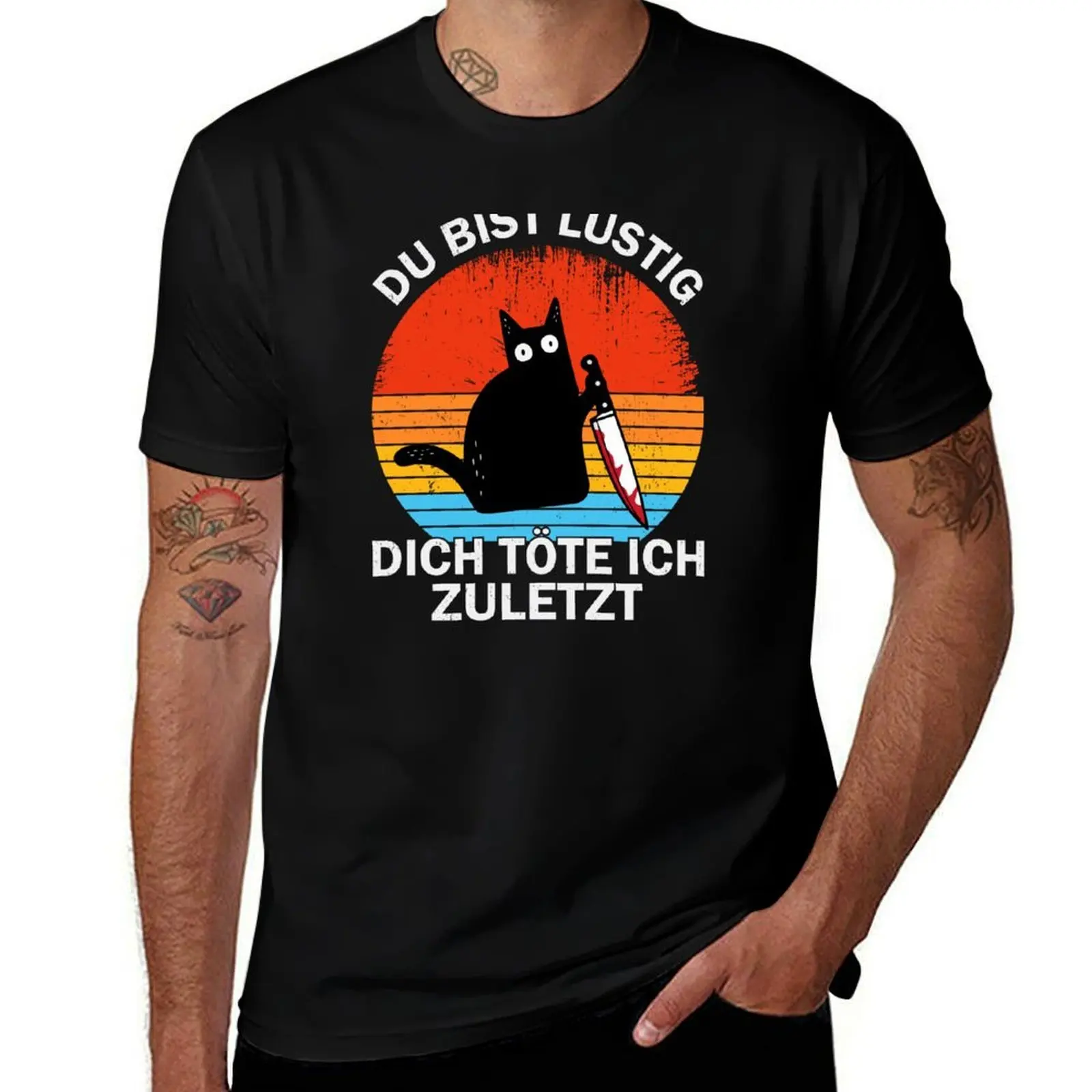 Du Bist Lustig Dich T?te Ich Zulfft Lustige Katzen تي شيرت جرافيك تي شيرت للرجل تي شيرت رجل عادي تي شيرت #1