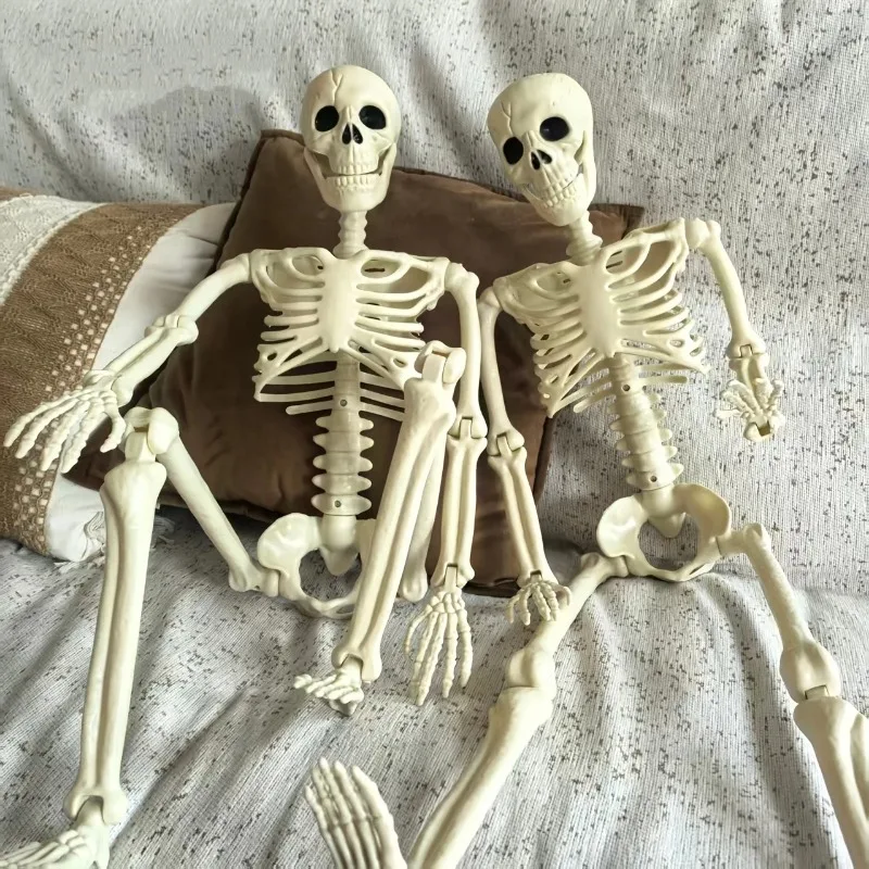1PCS Halloween Realistic Full-Body Human Skeleton Decorative Statue Ornament,Flexible Joints,Can Sit or Stand,Home,Outdoor Lawn