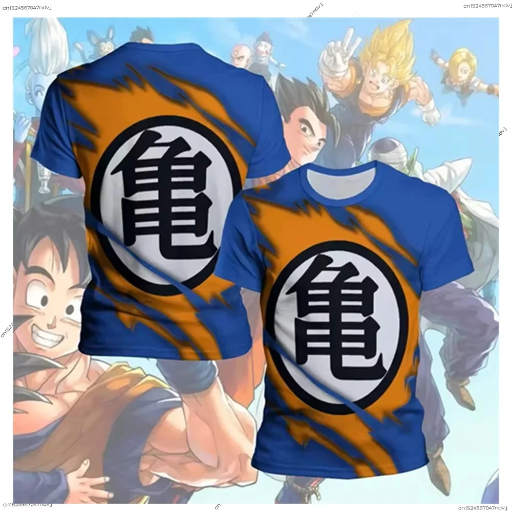 

2026 Summer Dragon Ball T-Shirt 3D Print Kame Symbol Oversized Loose Breathable Gym Streetwear Unisex Tee for Adults Kids