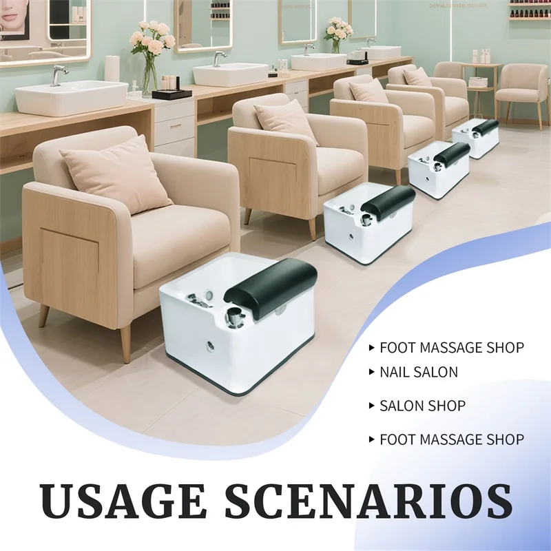 Spa Pedicure Basin For Beauty Salon Surfing Massage Beauty Parlor Spa Foot bath with Colorful Lights