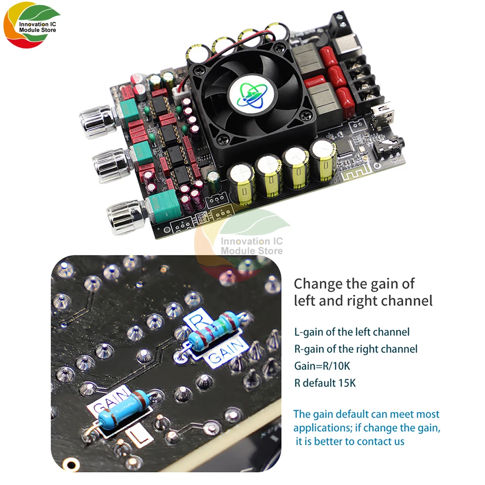 XY-T220H DC 12-36V/8A 220W * 2 BT Audio Amplifier Board Module With High Low Frequency Adjustment Dual Channel Stereo TPA3251