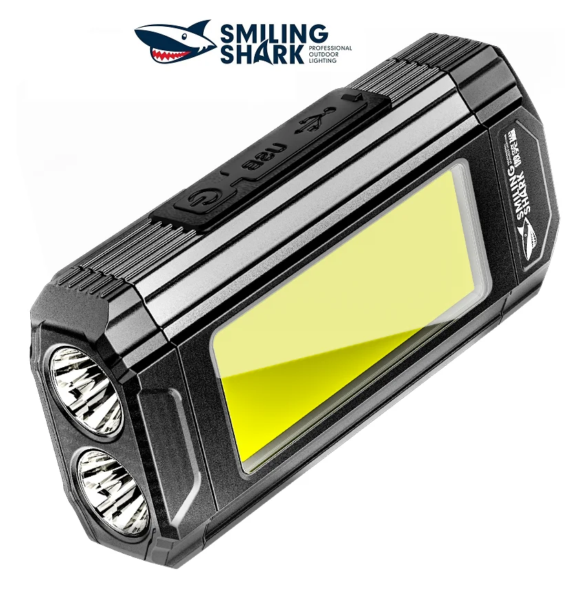 Smiling Shark G911B Rechargeable Work Light COB Floodlight Portable Multi-function Worklight with Hook Clip for Night Repairing