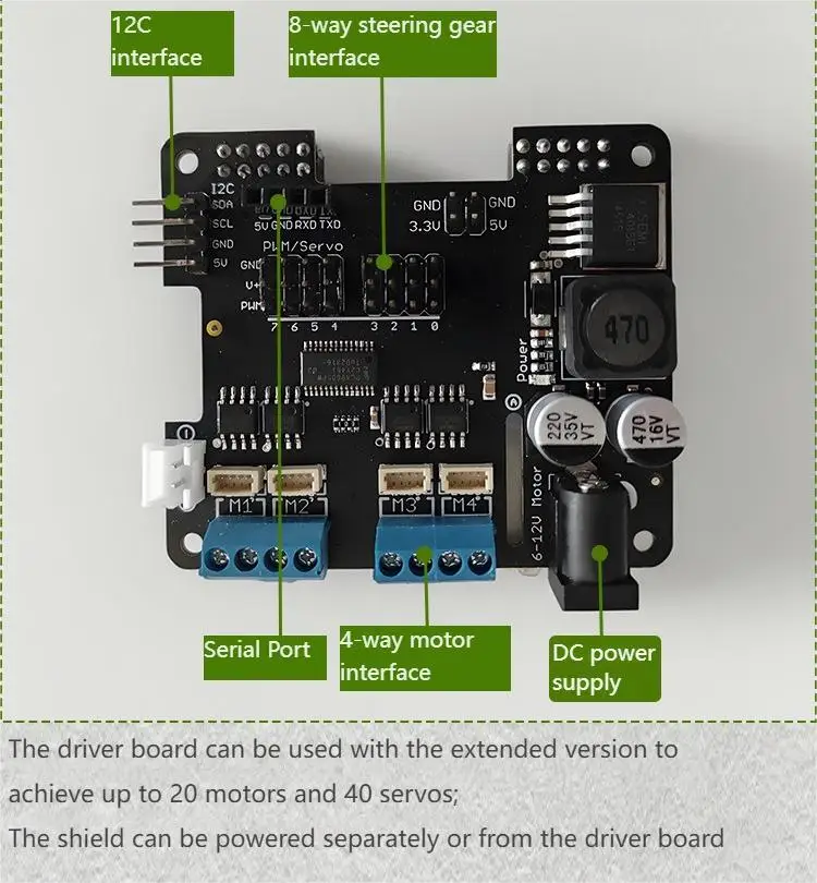 PS2 Joystick Shield Board 5–12 V mit 4 Kanälen Motoren und 8 Kanälen Servos Programmierbarer Roboter für Arduino Roboterauto Roboterarm – Detail 5