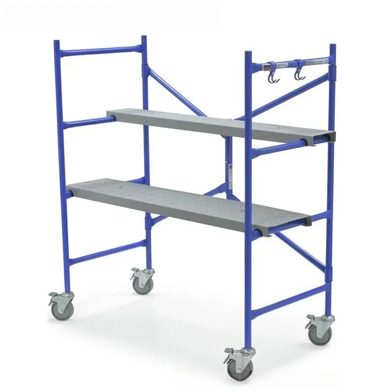 

Lightweight portable iron platform ladder, folding scaffold with casters