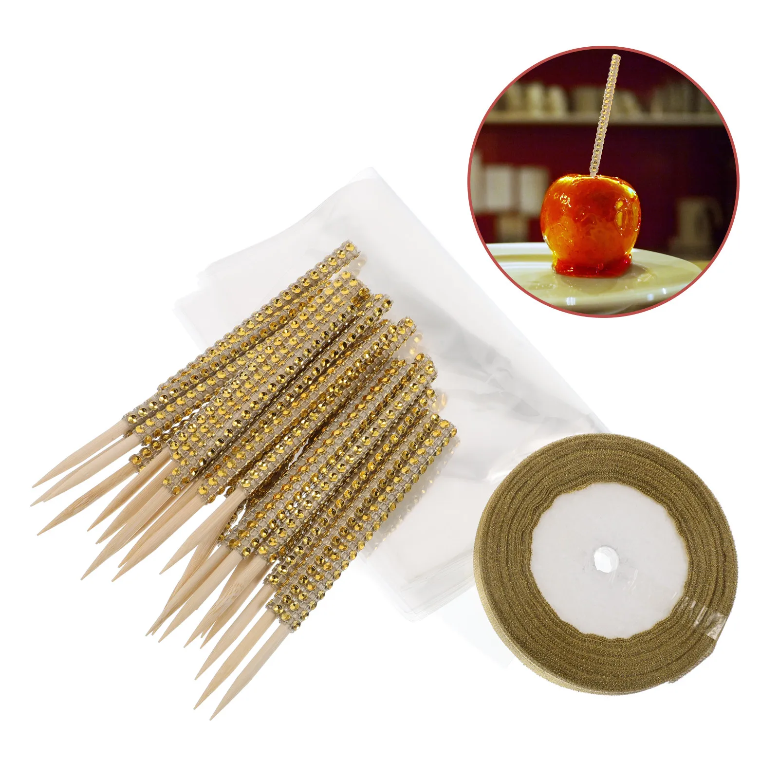 24Pcs Shiny Candy Sticks Bamboo Skewers for Cake Pops Marshmallow Dipping Caramel Chocolate Treats Holiday Wedding Party