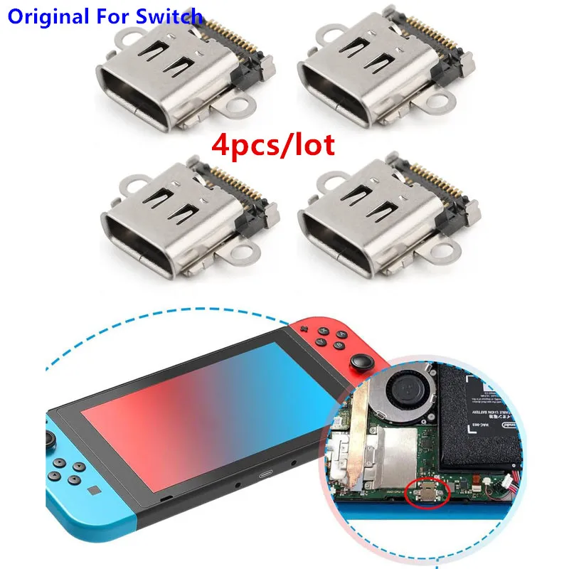 

4pcs Original Replacement USB Type C Charge Power Socket Jack Charging Port Connector For Nintendo Switch NS Switch Repair Part
