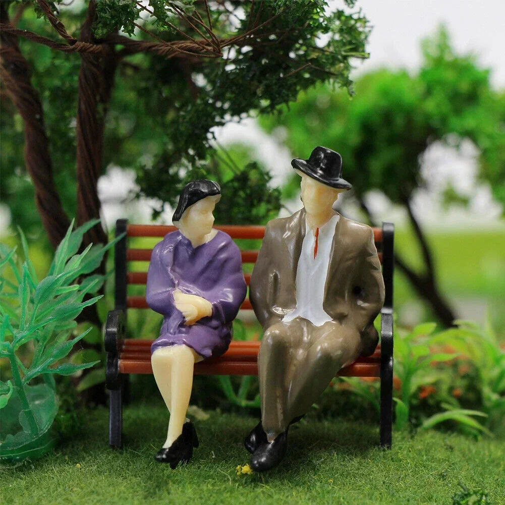 50Pcs Sitting Figures Scale 1:32 Model Figures People Track 1 Painted Color Model Doll Simulation Crafts Garden Decoration