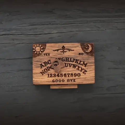 Mini Ouija-bräda med låda Träminiatyr Spiritbräda Miniatyrer med planschetter Känslomässig kärlekslåda Heminredning 10 best sales träskulptur - №5