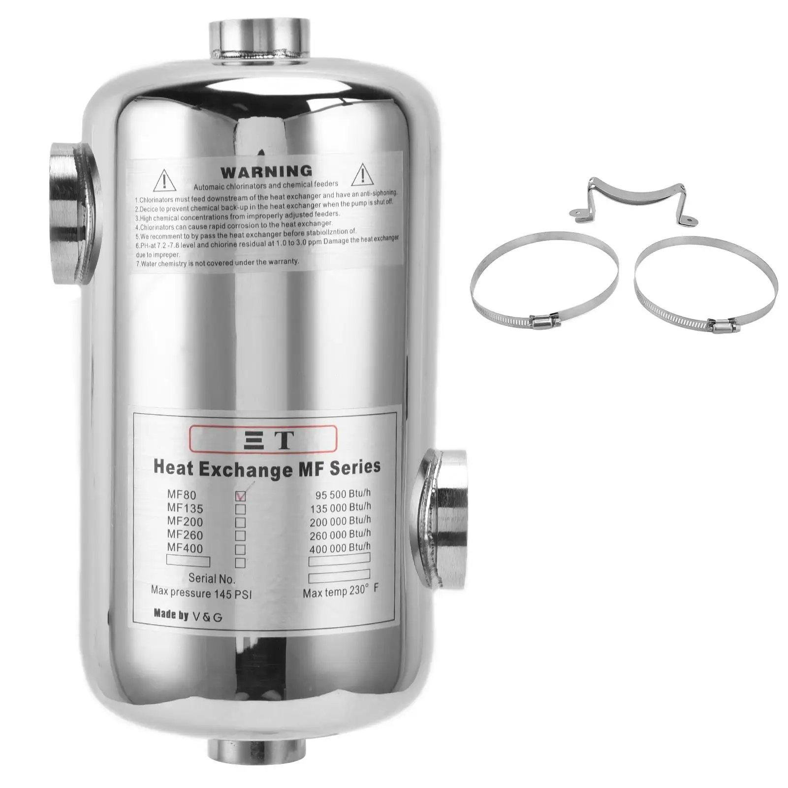 

25KW Pool Heat Exchanger Thermostat - Efficient Circulating Heating for spa & Swimming Pools