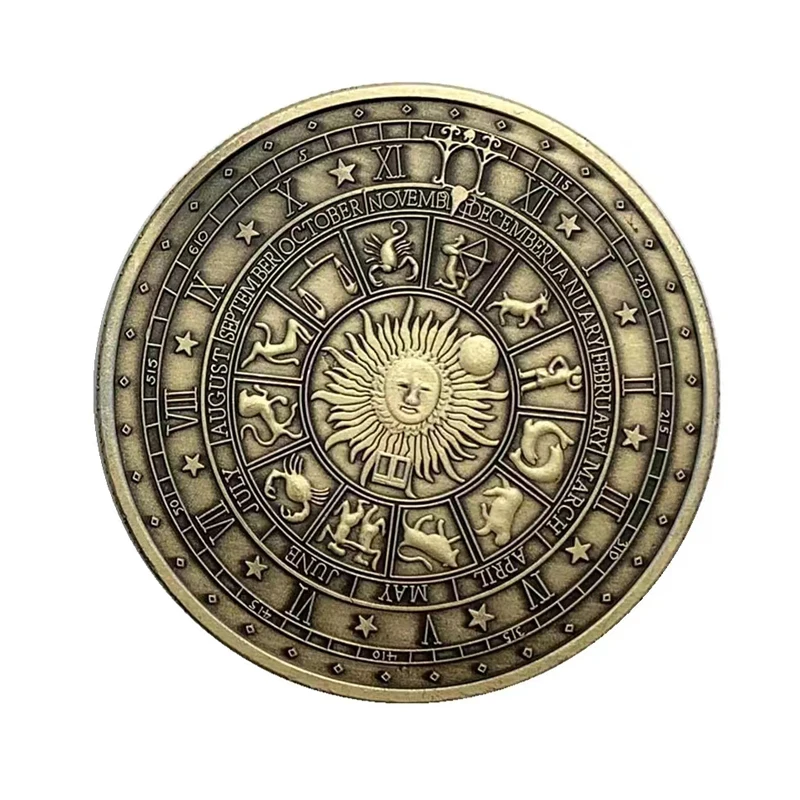 Luck Challenge Tarot Twelve Constellation Coin Flip Fidget Toy Anxiety Stress Relief For Adults Kids Commemorative Gifts