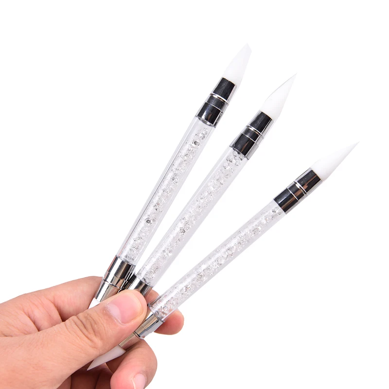 1pcs Dual Ended Nail Art Silicone Sculpture Pen 3D Nails Art Tools Carving DIY Painting Spatula Stick Manicure Dotting Tools