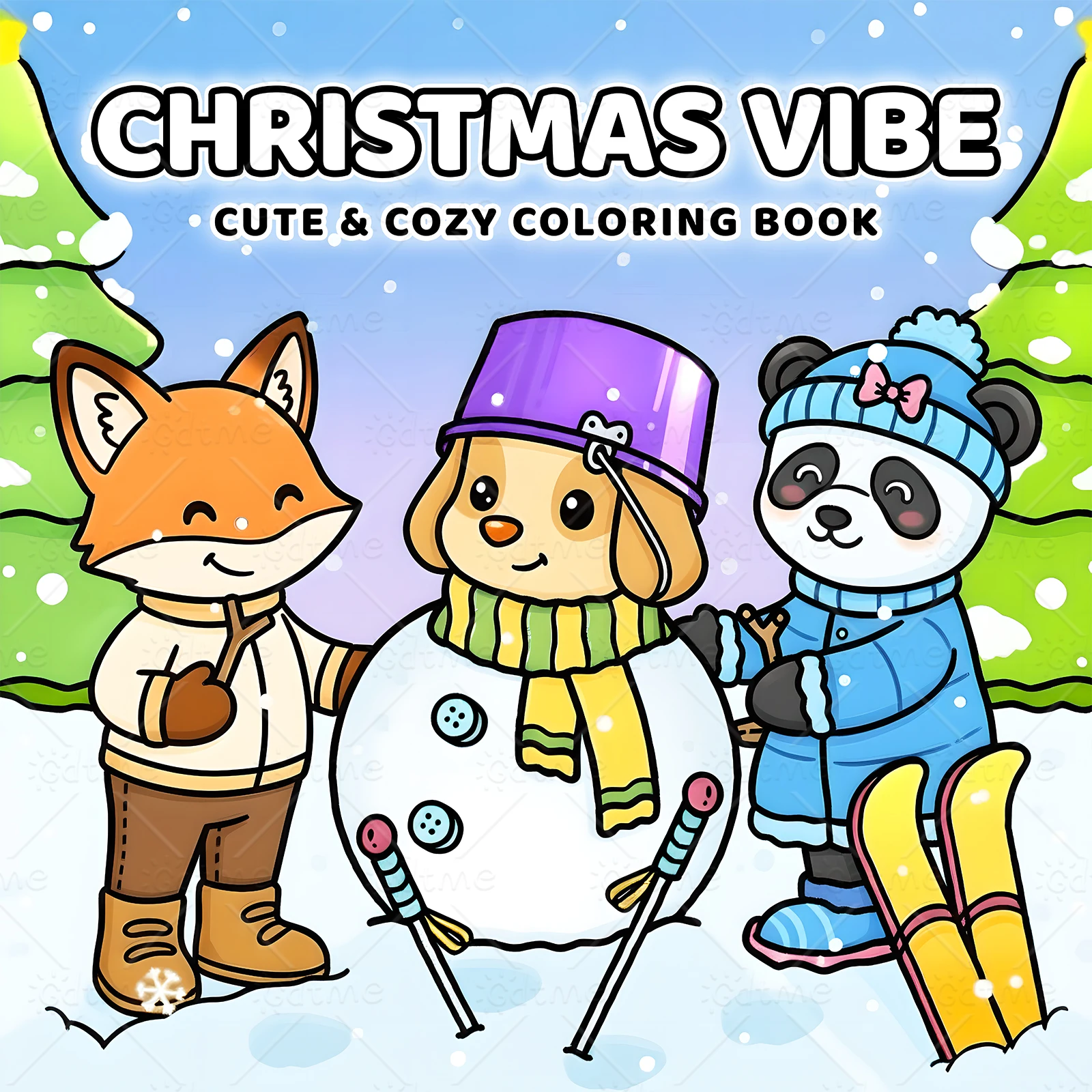 CHRISTIMAS VIBE Bold-easy Patterns Coloring Book for Adults Cute Drawing Book Perfect Gift for Party and Birthday ﻿