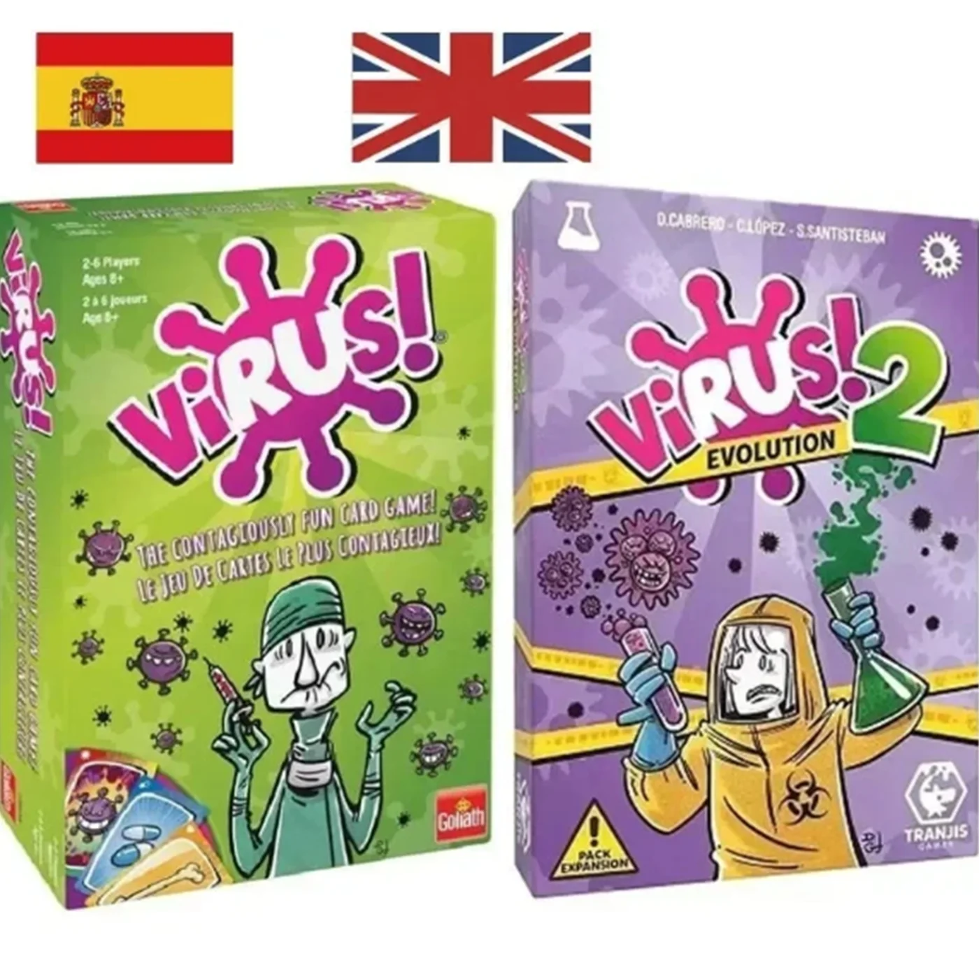 Virus! -Juego de cartas - El Juego mas contagiooso. Edicion spagnolo. + 8 VIRUS asenos! 2 evolution (expansion)-Juego de cartas