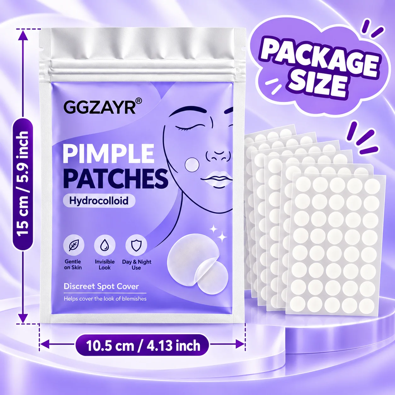 960PCS Hydrocolloid Pimple Patch Set, Invisible Round Spot Cover Stickers, Transparent Face Care Accessories for Daily Beauty