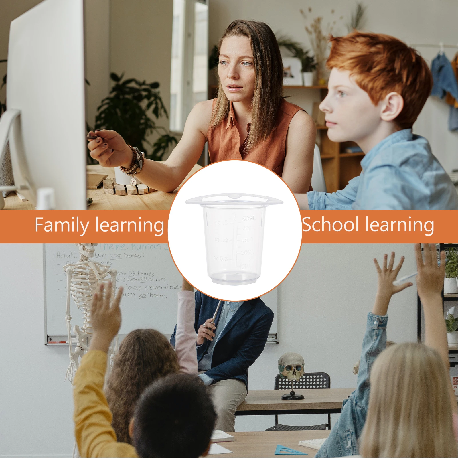 

20pcs Graduated Beakers Plastic Measuring Cups High Temp Resistance Clear Mixing Containers Lab Supplies Easy Operation