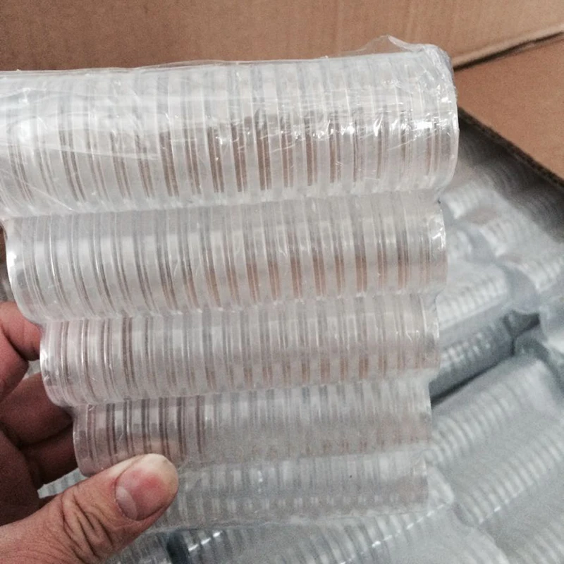 

100 шт. прозрачные круглые пластиковые капсулы для защиты монет, контейнеры размером 27 мм для сбора монет и безопасных решения для хранения