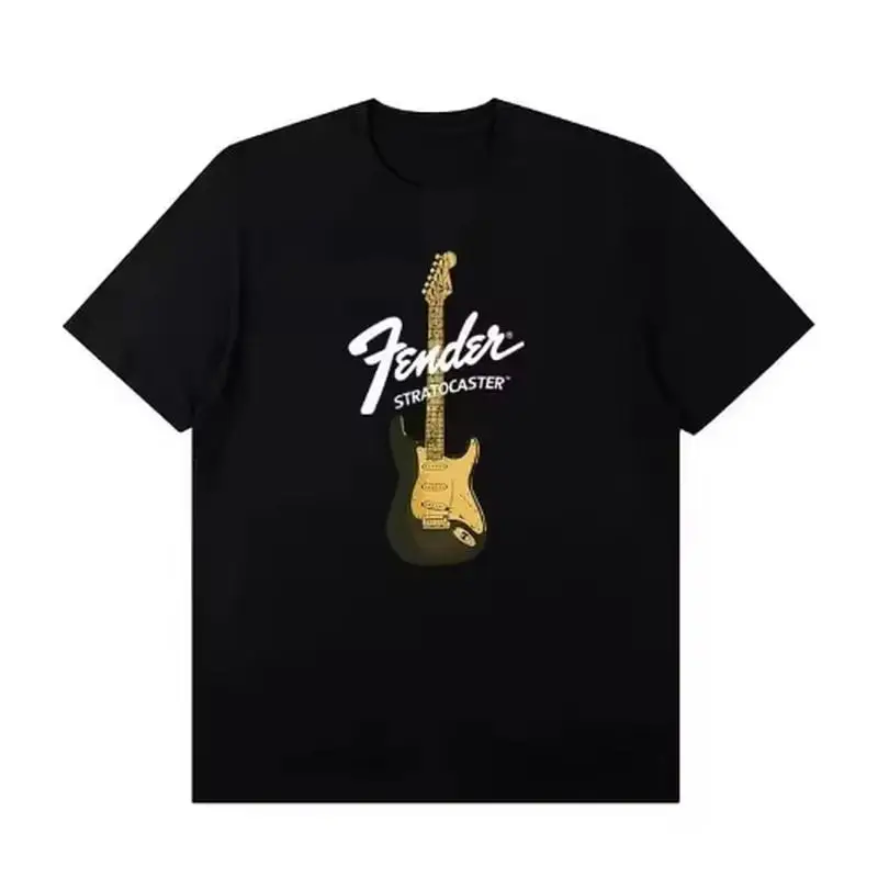 Fender Jimi Hendrix Fender Electric Guitar pattern Hot sale Unisex T-shirt 2026 Summer New men T-shirt