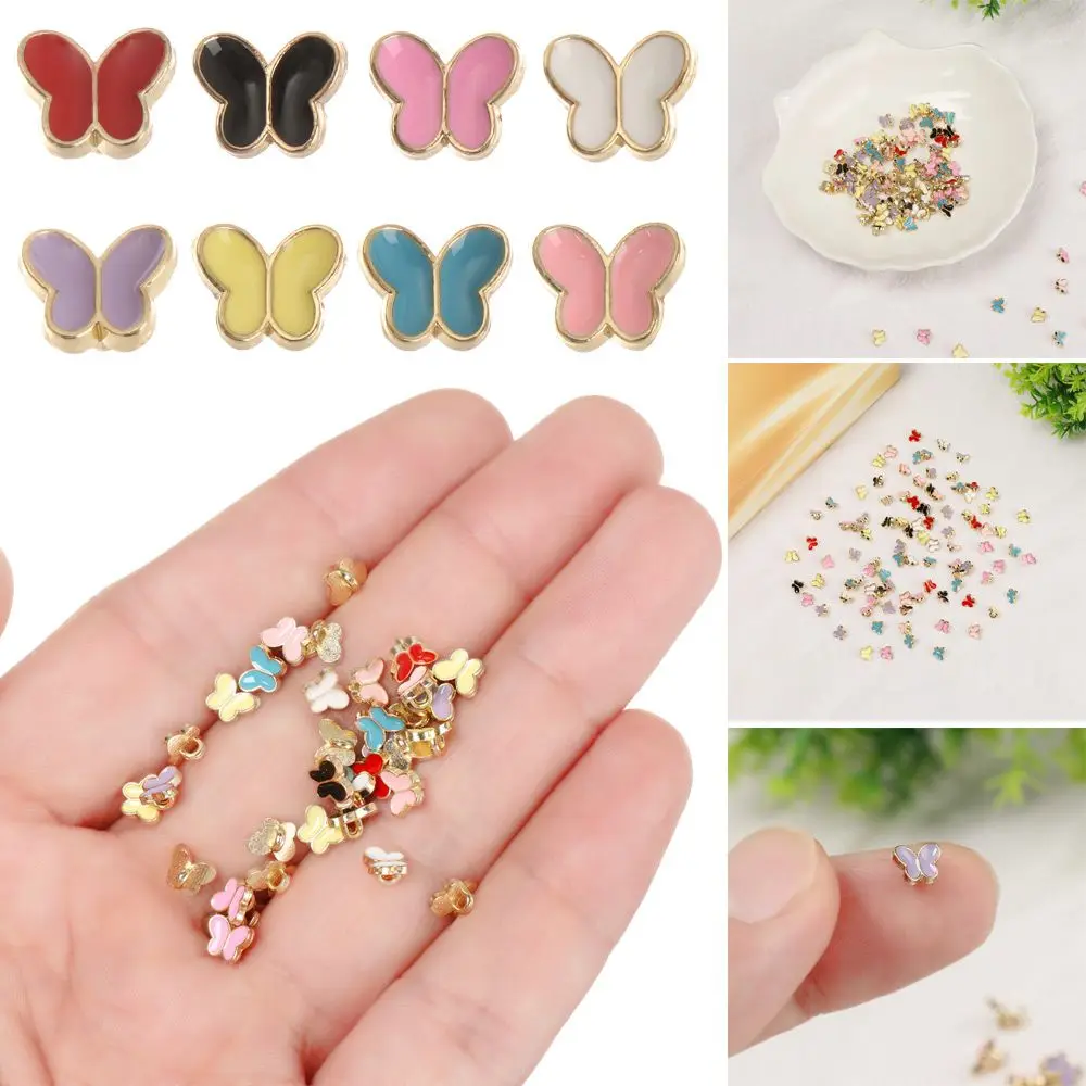 20 stücke Zubehör Handwerk Schmetterling Muster Dekoration Kleidung Nähen Schnalle Mini Knöpfe DIY Puppe Kleidung Metall Schnallen