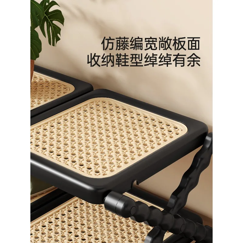 Household shoe rack multi-layer foldable, small and narrow entrance door against the wall