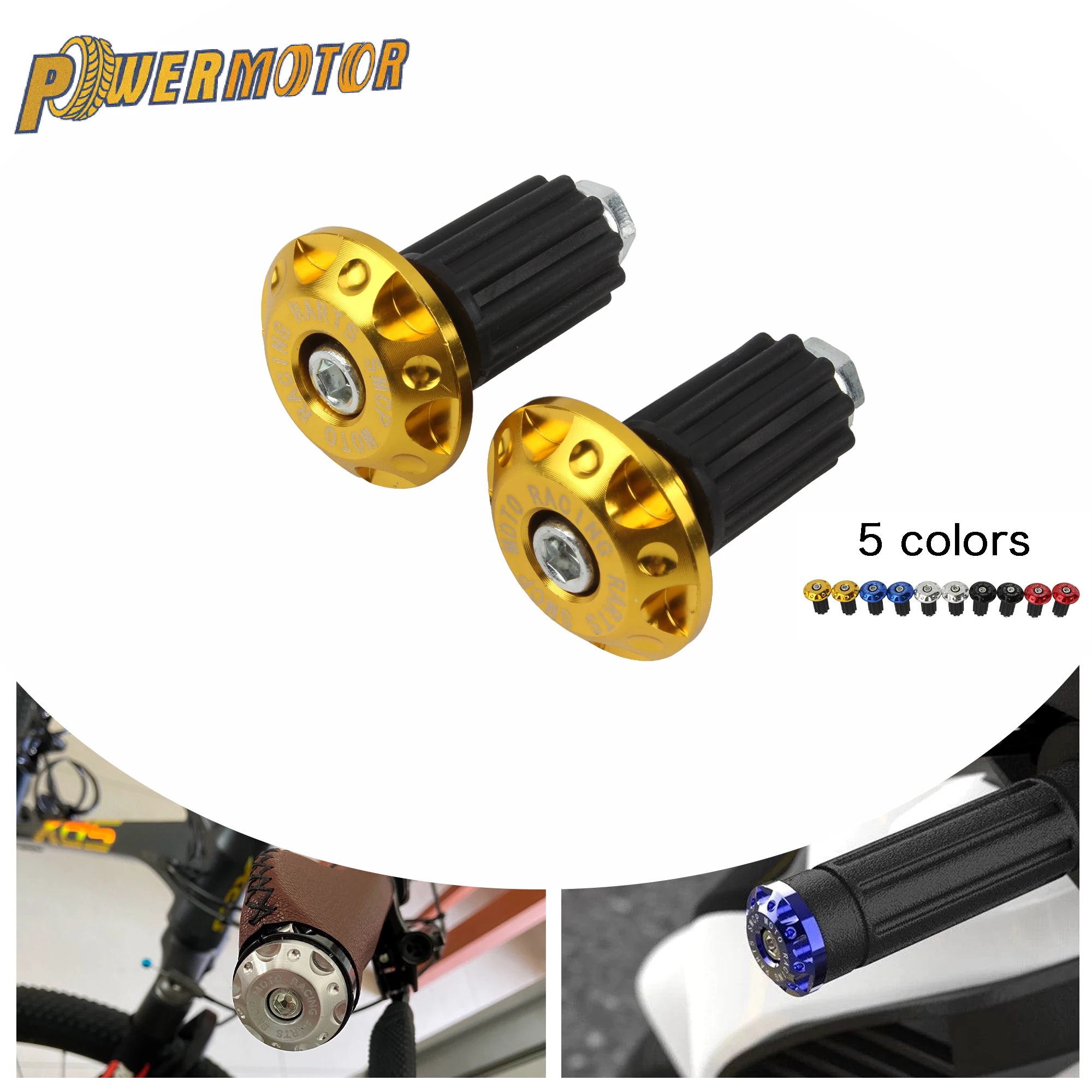 Motorrad Griff Bar Ends Griffe CNC Metall Lenker Gegengewicht Stecker Rutsche Für Roller Moped ADV Pit Dirt Bike Zubehör