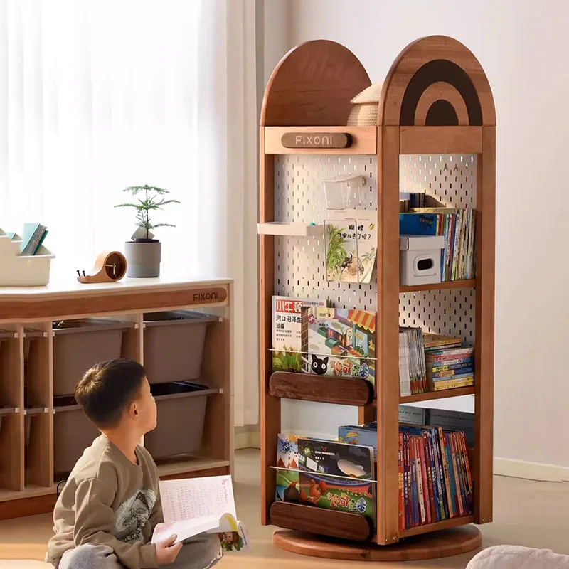 

Decoration Aesthetic Bookcase Storage Display Designs Organizer Rotating Book Shelf Library Corner Estante Livros Home Furniture