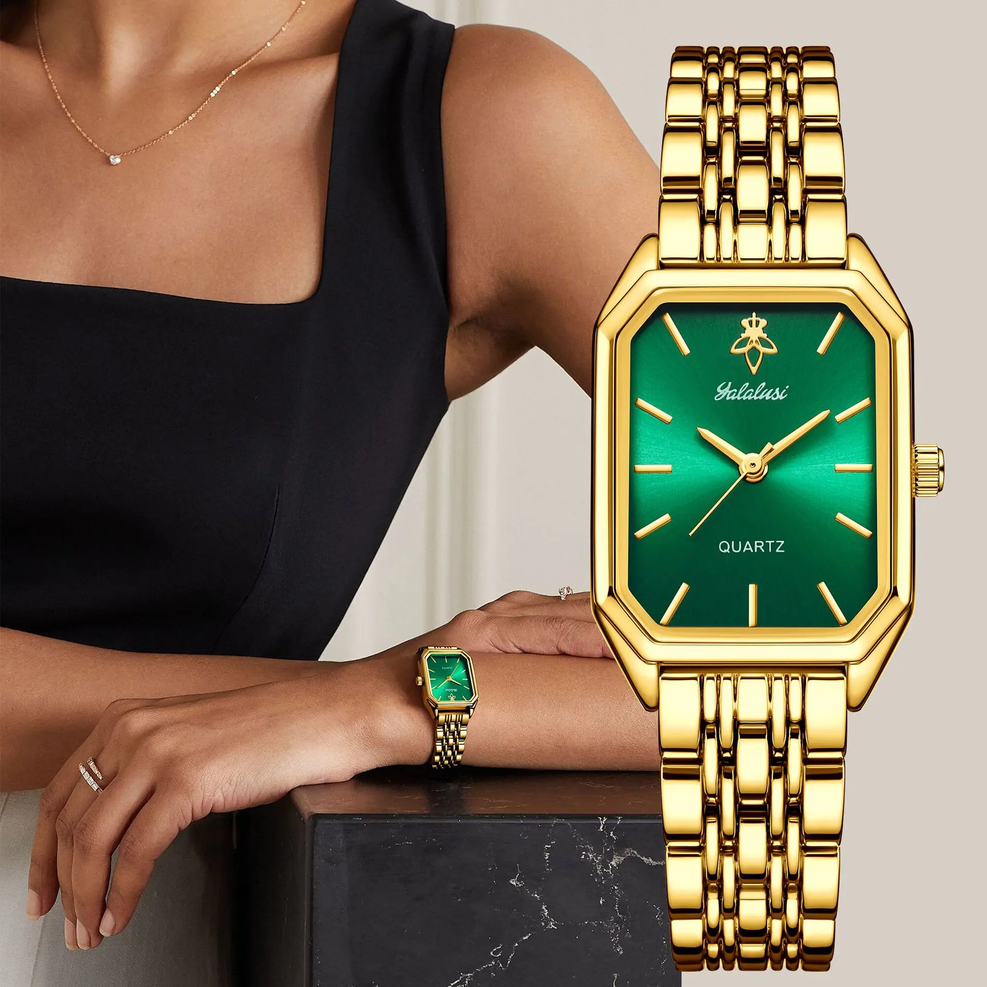 

Yalalusi square-shaped dial women's watch, popular on Douyin, new women's watch, elegant women's watch.