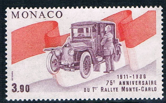 1Pcs/Set New Monaco Post Stamp 1986 Rallye De Monte Carlo Engraving Stamps MNH