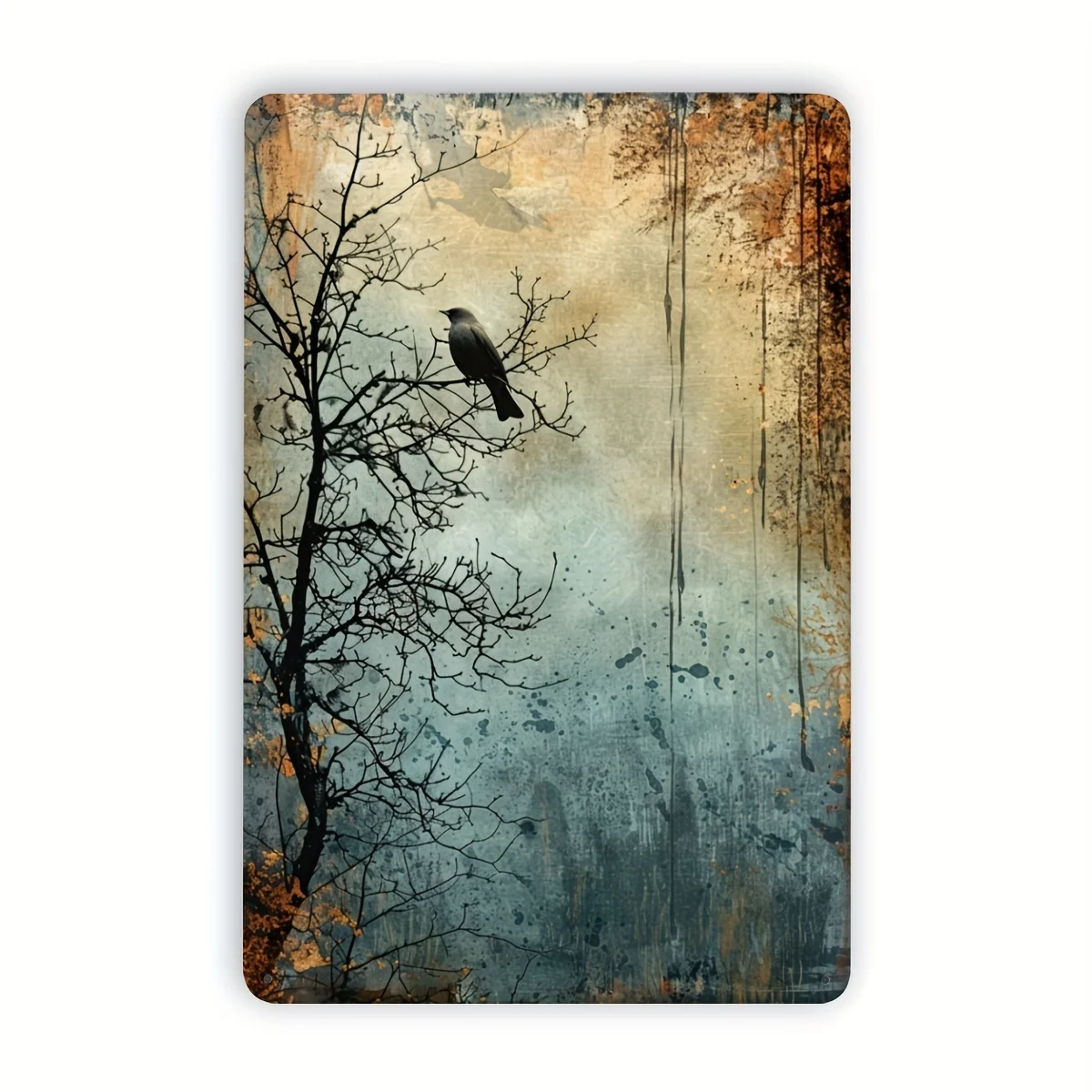 لافتة معدنية من القصدير للطيور العتيقة - لوحة فنية جدارية مزخرفة مقاس 8 × 12 بوصة للمنزل والبار والمقهى والجراج