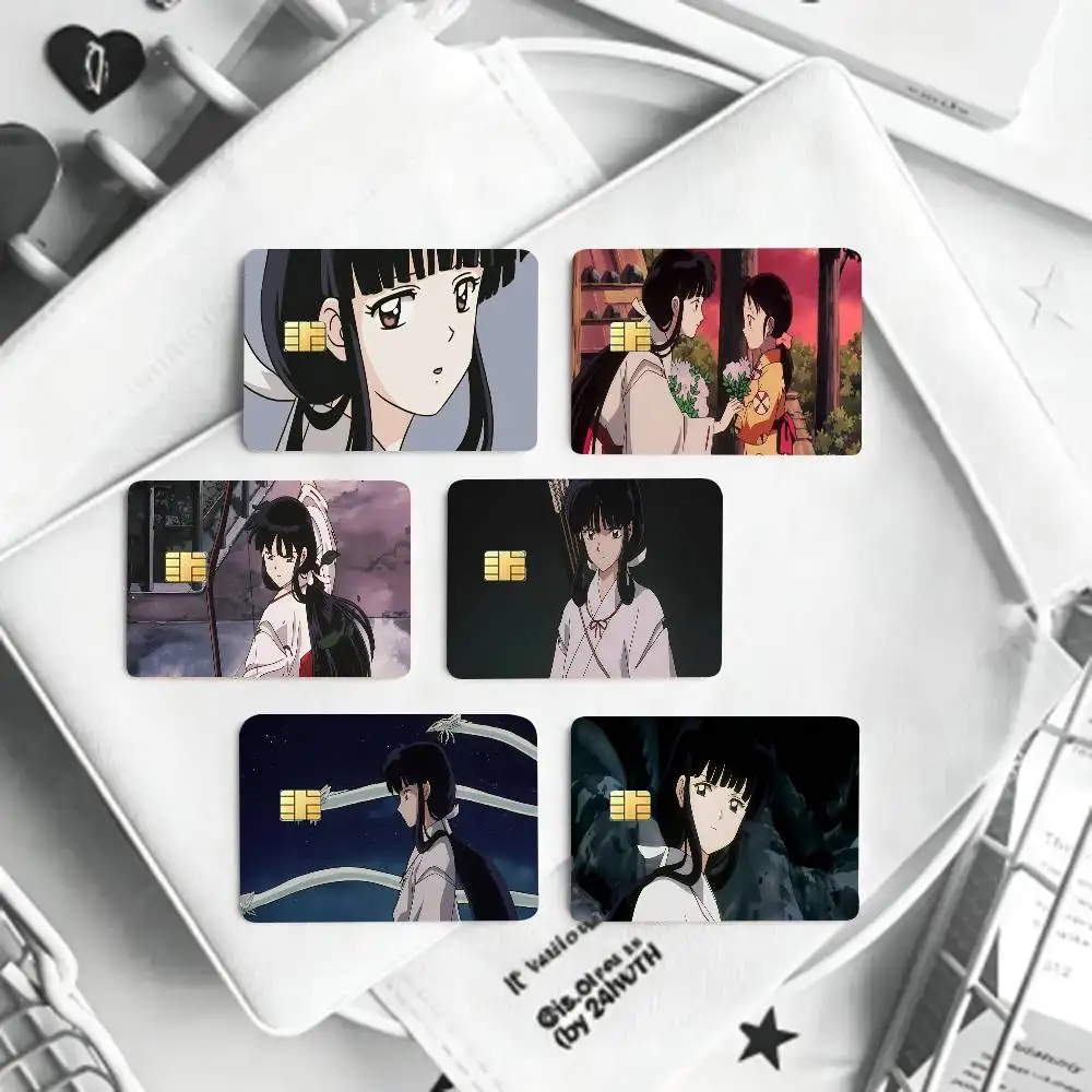 Anime Inuyasha Kikyo Card Sticker 4Pcs Credit Card Skin Anti Scratch Bank Debit Card Decal
