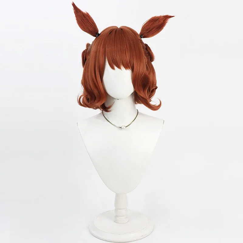 Juego Uma Musume Pretty Derby Aston Machan Cosplay peluca orejas cola disfraz de fiesta de Halloween Prop pelo sintético fibra resistente al calor