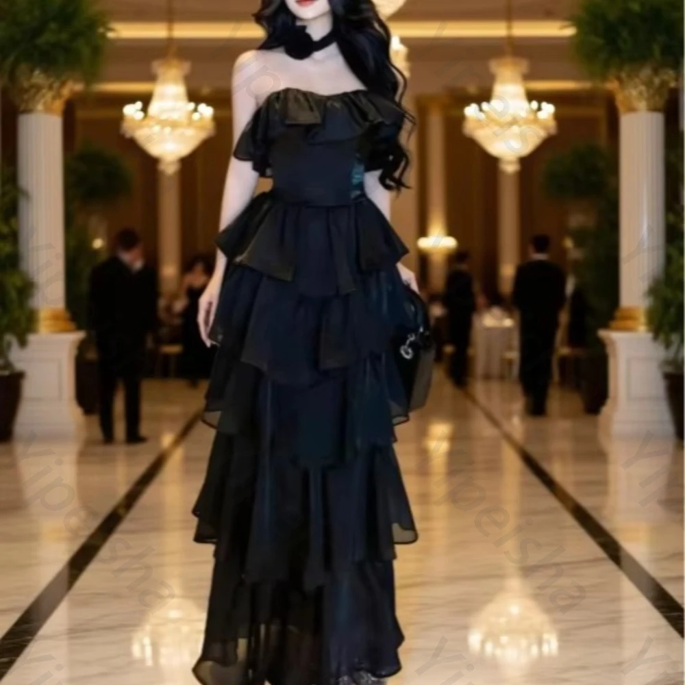 

Элегантные вечерние платья без рукавов с открытыми плечами, сексуальное многоярусное платье без бретелек, изысканные платья высокого качества для выпускного вечера по индивидуальному заказу