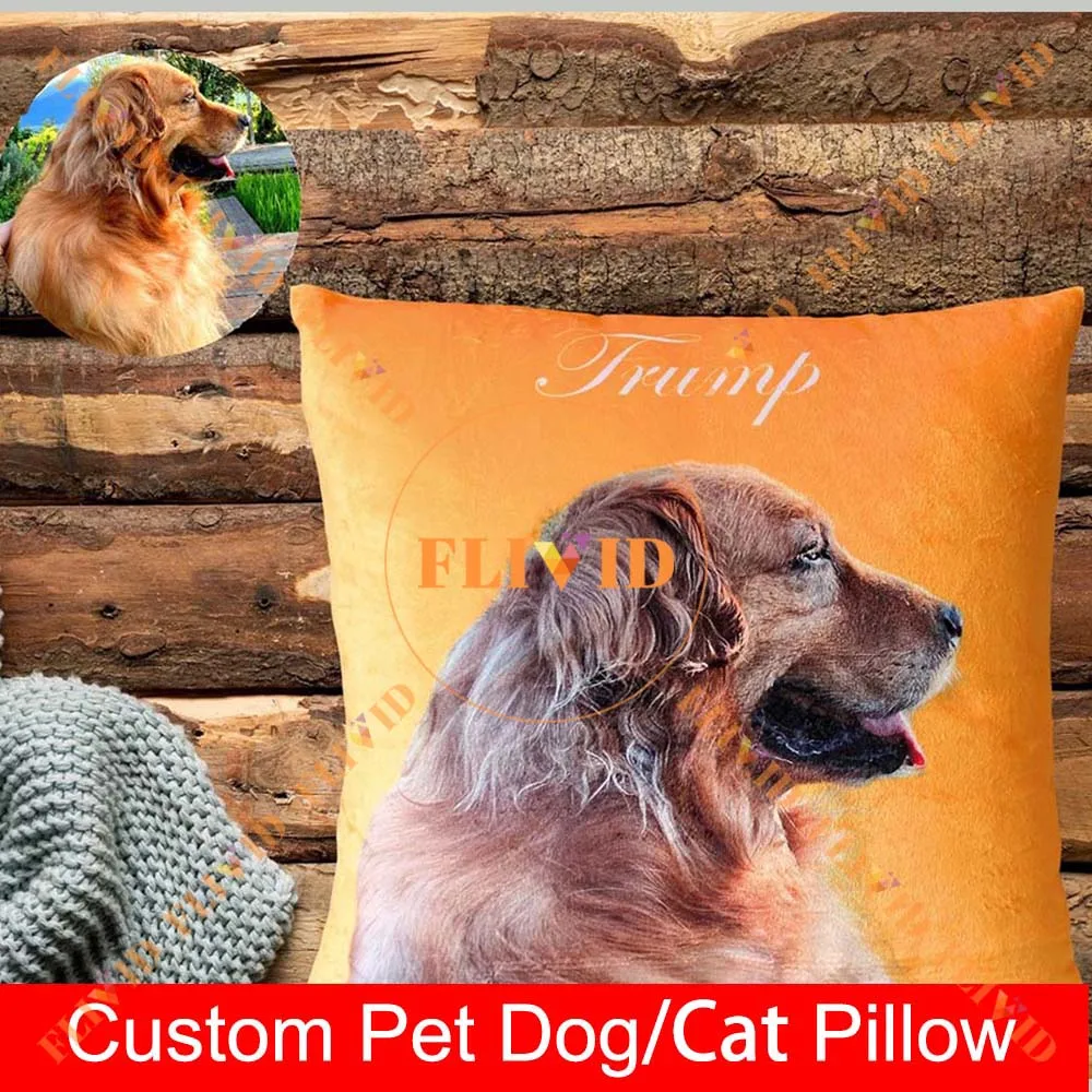 

Customized Your Animals Photo Portrait Pillows,Personalized Pet Cat Dog Square Pillow,Birthday Memorial Gift,Lover Gifts