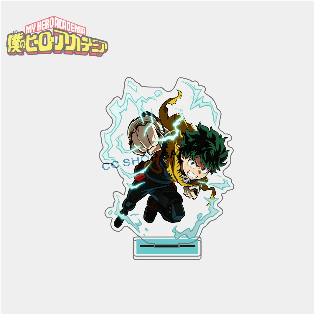 6PCS My Hero Academia Battle Ver Acrylic Stand Keychain Figure Midoriya Izuku Bakugo Katsuki Anime Model Desk Decoration Gift
