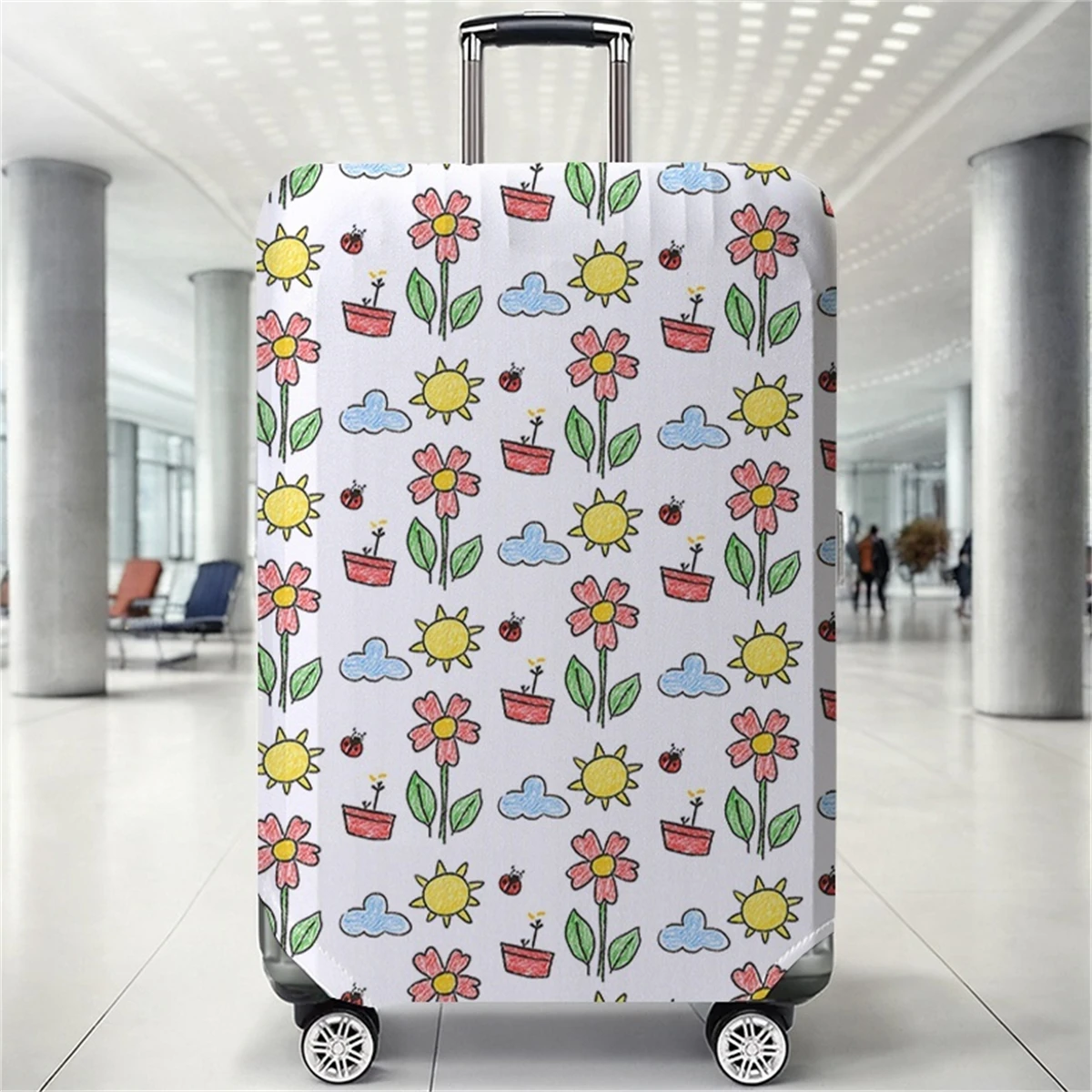 

Flower patterned luggage protection cover, suitable for 18-32 inch luggage covers, luggage handle gloves, travel accessories
